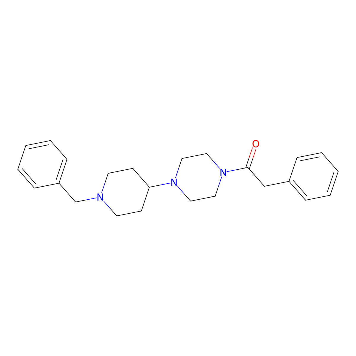 1-[4-(1-Benzylpiperidin-4-yl)piperazin-1-yl]-2-phenylethanone molecular structure, CAS 425395-39-7