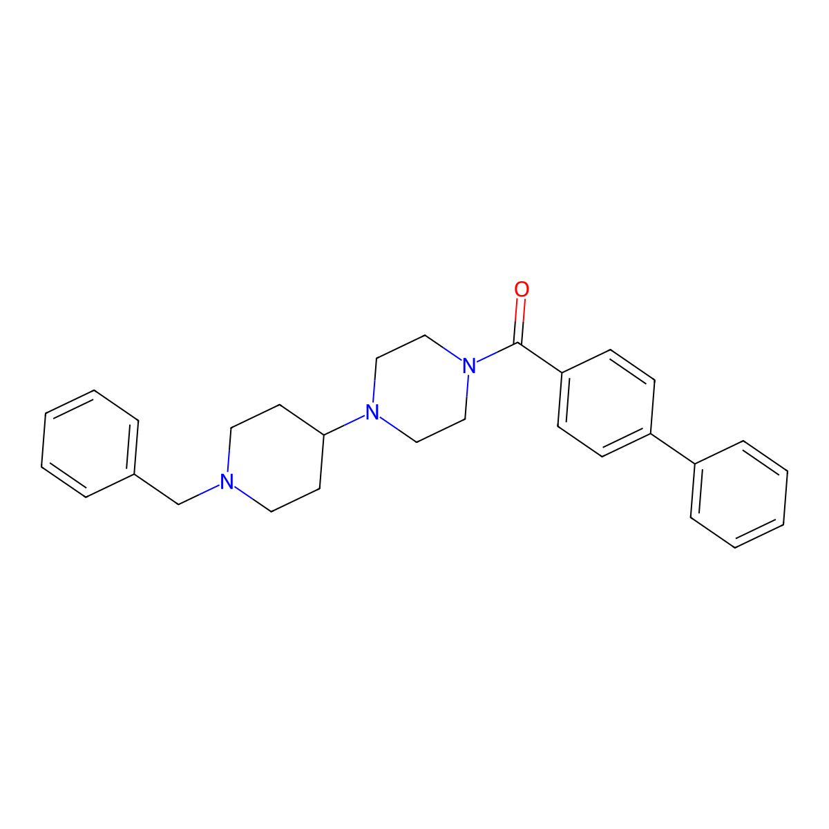 [4-(1-Benzylpiperidin-4-yl)piperazin-1-yl](biphenyl-4-yl)methanone molecular structure, CAS 425395-41-1