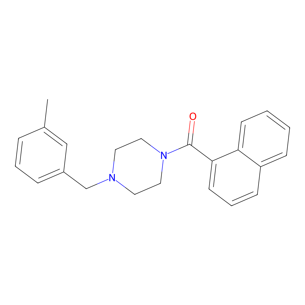[4-[(3-Methylphenyl)methyl]piperazin-1-yl]-naphthalen-1-ylmethanone molecular structure, CAS 425395-47-7