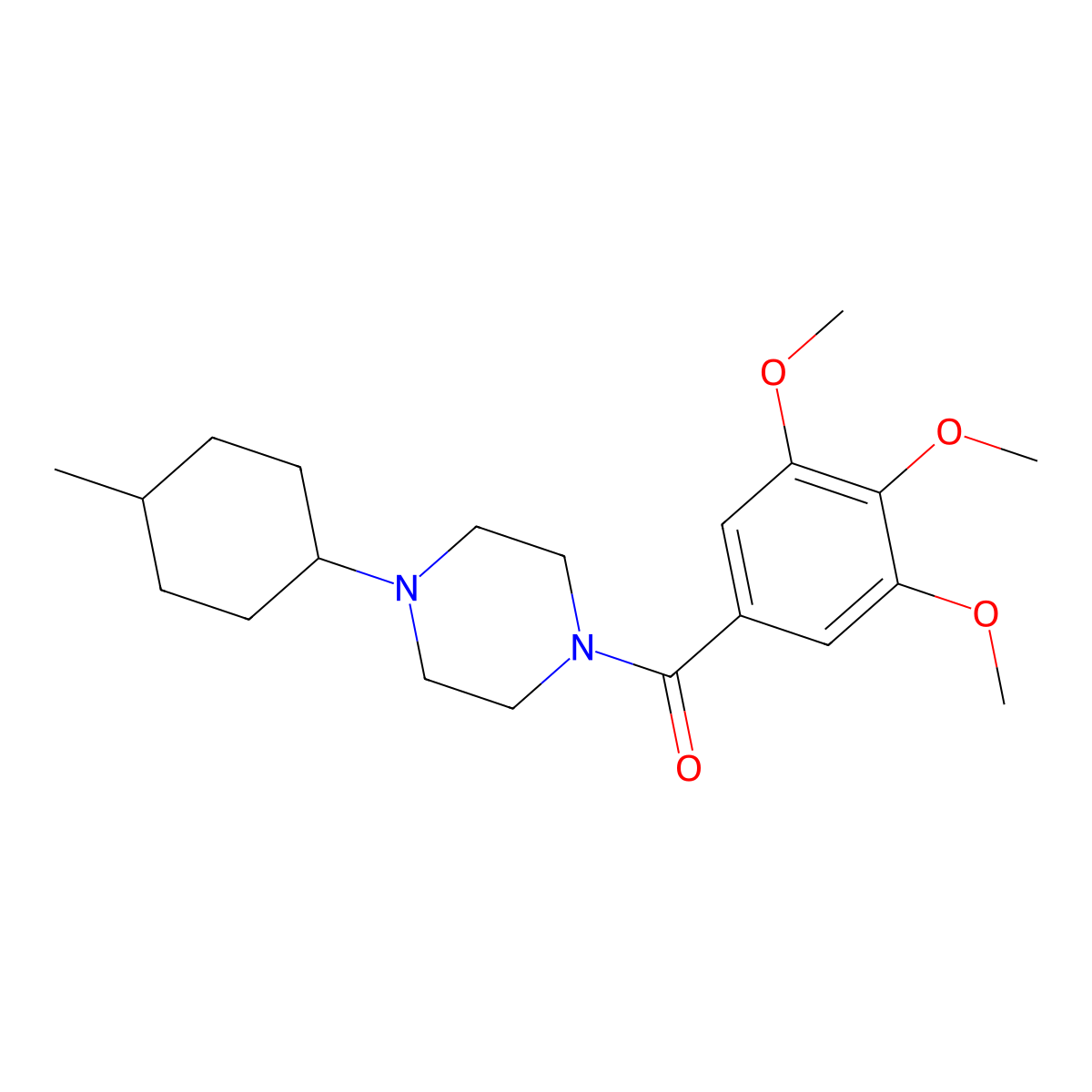 1-(4-Methylcyclohexyl)-4-(3,4,5-trimethoxybenzoyl)piperazine molecular structure, CAS 425395-53-5