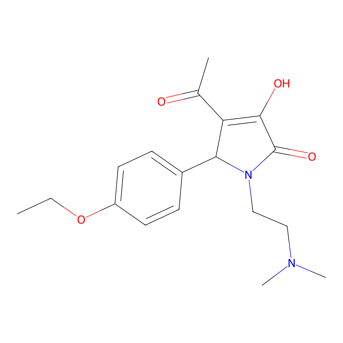 4-acetyl-1-[2-(dimethylamino)ethyl]-5-(4-ethoxyphenyl)-3-hydroxy-1,5-dihydro-2H-pyrrol-2-one molecular structure, CAS 425395-54-6