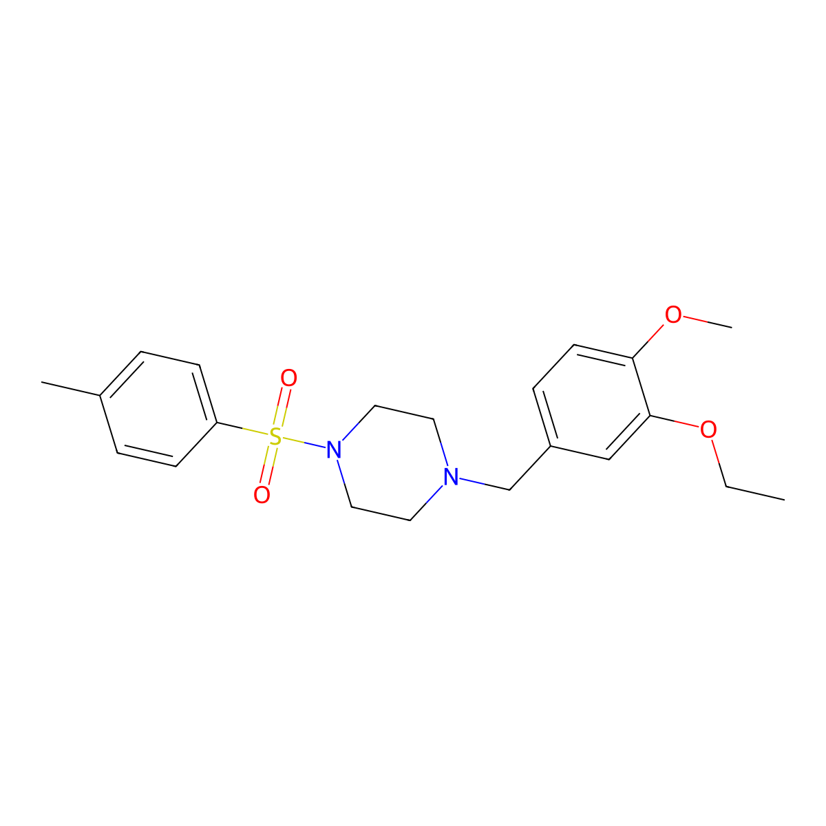 1-[(3-Ethoxy-4-methoxyphenyl)methyl]-4-(4-methylphenyl)sulfonylpiperazine molecular structure, CAS 425395-62-6