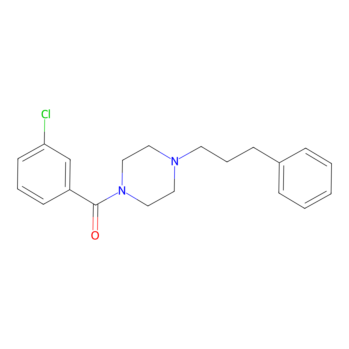 (3-Chlorophenyl)-[4-(3-phenylpropyl)piperazin-1-yl]methanone molecular structure, CAS 425395-65-9