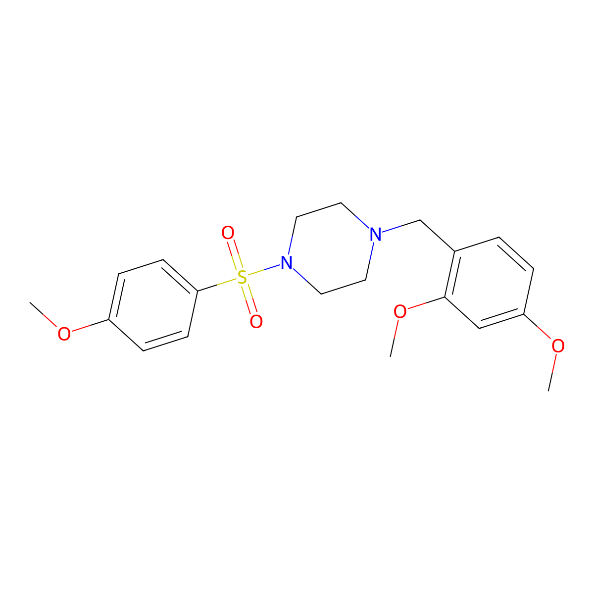 1-(2,4-Dimethoxybenzyl)-4-[(4-methoxyphenyl)sulfonyl]piperazine molecular structure, CAS 425395-67-1