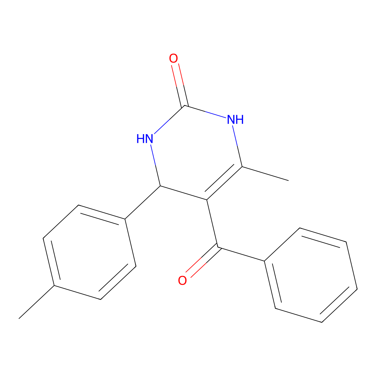 5-benzoyl-6-methyl-4-(4-methylphenyl)-3,4-dihydro-1H-pyrimidin-2-one molecular structure, CAS 425395-79-5