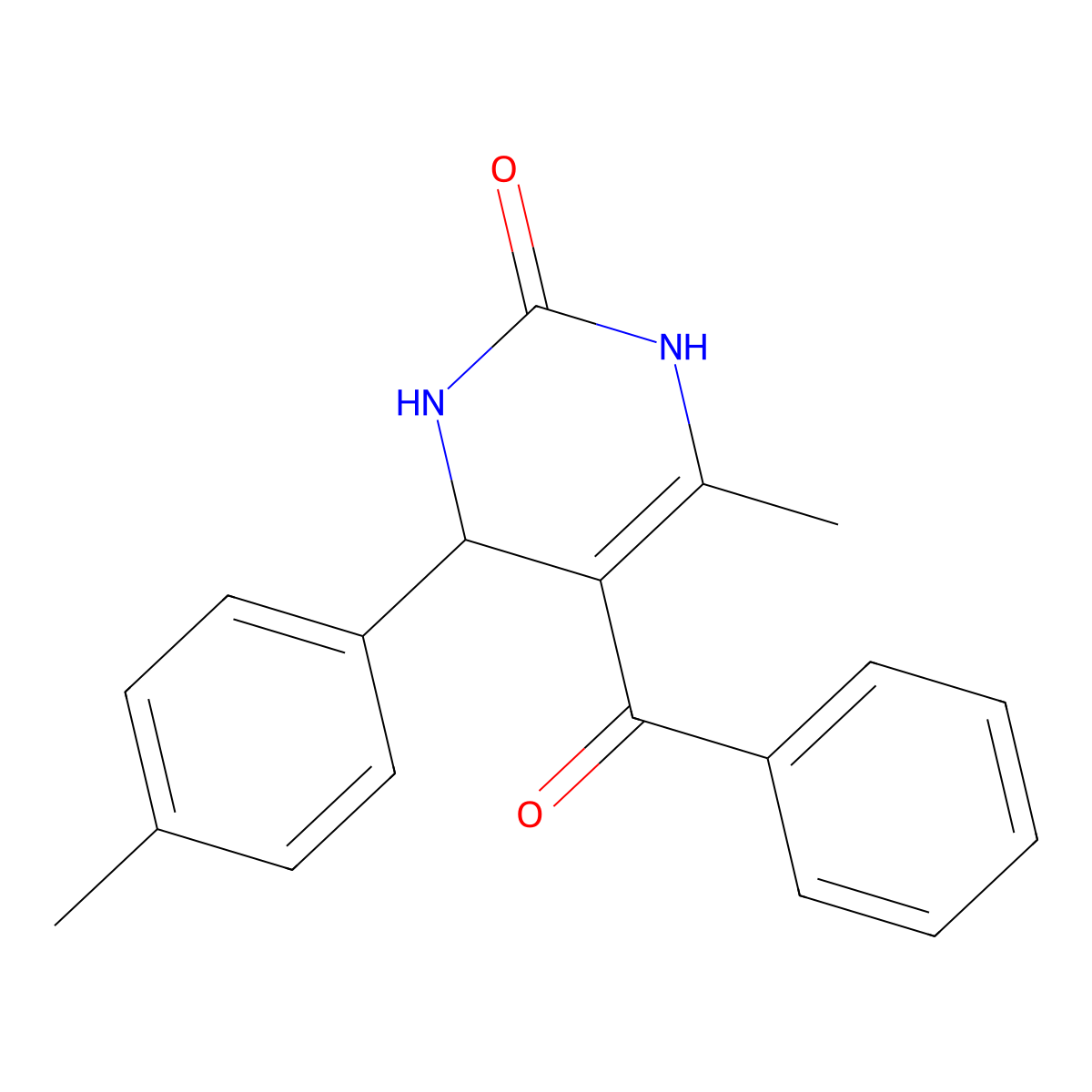 5-benzoyl-6-methyl-4-(4-methylphenyl)-3,4-dihydro-1H-pyrimidin-2-one molecular structure, CAS 425395-79-5