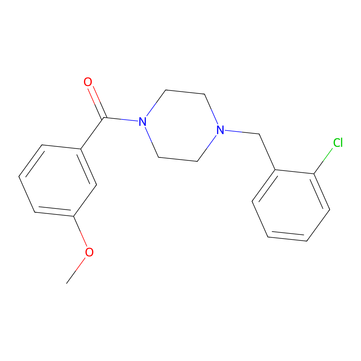 1-(2-Chlorobenzyl)-4-(3-methoxybenzoyl)piperazine molecular structure, CAS 425395-81-9