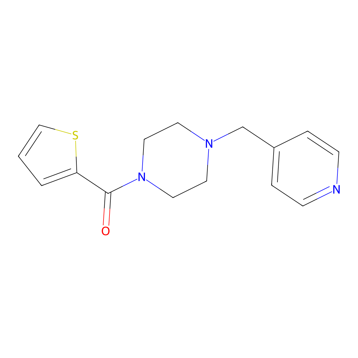 [4-(Pyridin-4-ylmethyl)piperazin-1-yl](thiophen-2-yl)methanone molecular structure, CAS 425395-86-4