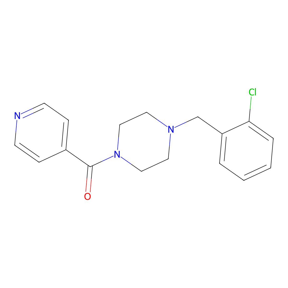 [4-(2-Chlorobenzyl)piperazin-1-yl](pyridin-4-yl)methanone molecular structure, CAS 425395-90-0
