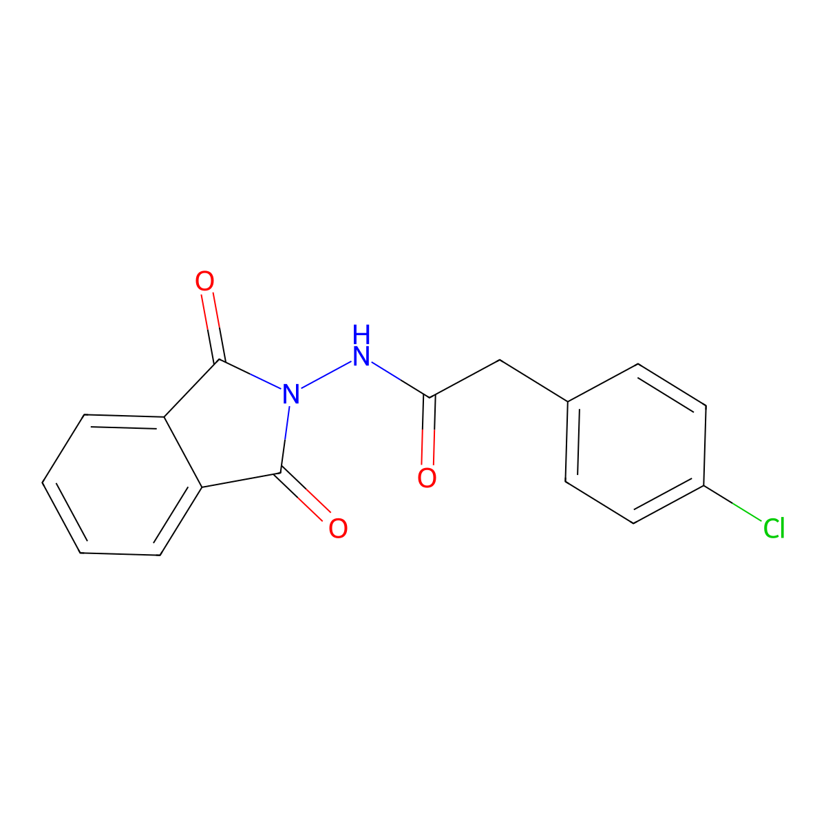 2-(4-chlorophenyl)-N-(1,3-dioxo-1,3-dihydro-2H-isoindol-2-yl)acetamide molecular structure, CAS 425395-95-5