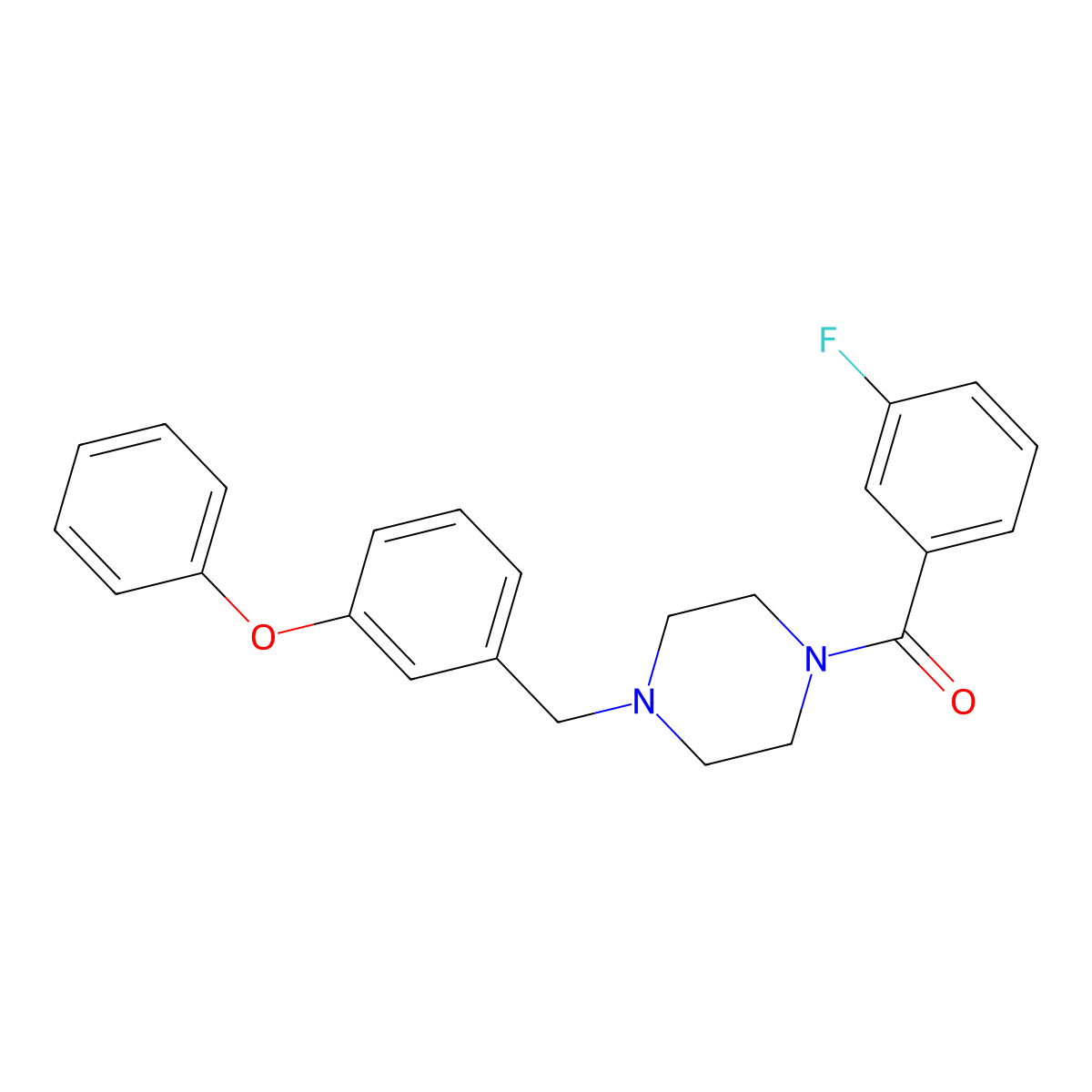 (3-Fluorophenyl)-[4-[(3-phenoxyphenyl)methyl]piperazin-1-yl]methanone molecular structure, CAS 425395-96-6