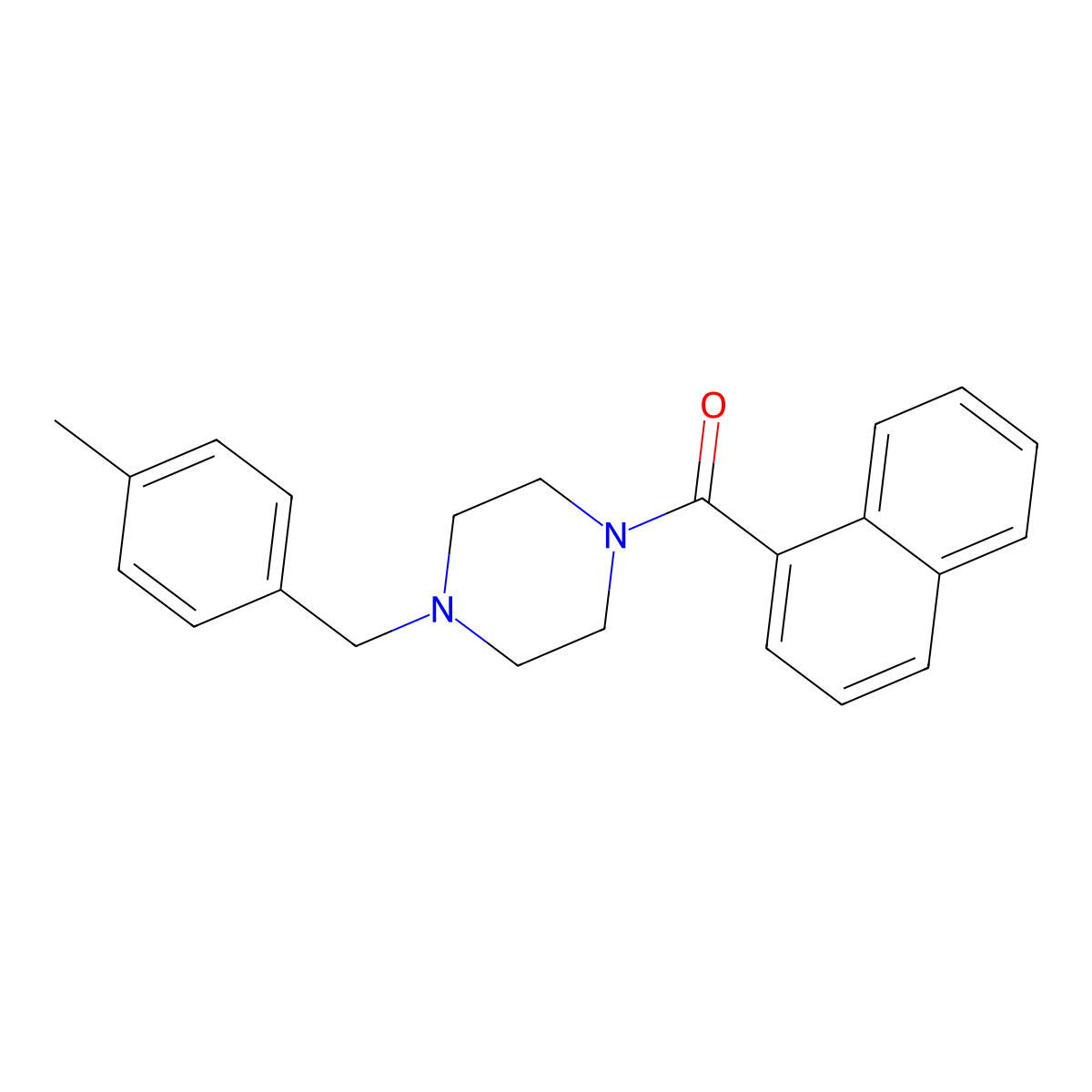 1-(4-Methylbenzyl)-4-(1-naphthoyl)piperazine molecular structure, CAS 425396-19-6