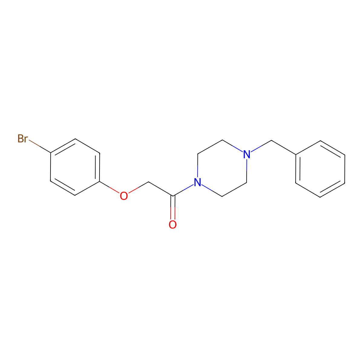 1-(4-Benzylpiperazin-1-yl)-2-(4-bromophenoxy)ethanone molecular structure, CAS 425396-20-9