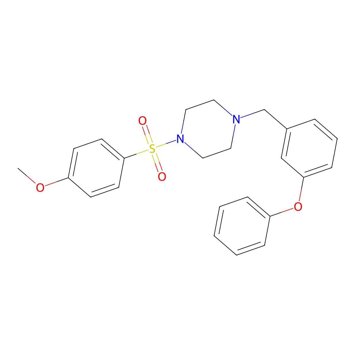 1-(4-Methoxyphenyl)sulfonyl-4-[(3-phenoxyphenyl)methyl]piperazine molecular structure, CAS 425396-26-5
