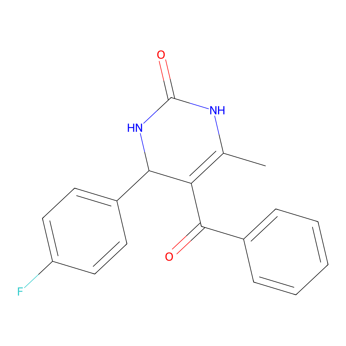 5-benzoyl-4-(4-fluorophenyl)-6-methyl-3,4-dihydro-1H-pyrimidin-2-one molecular structure, CAS 425396-56-1
