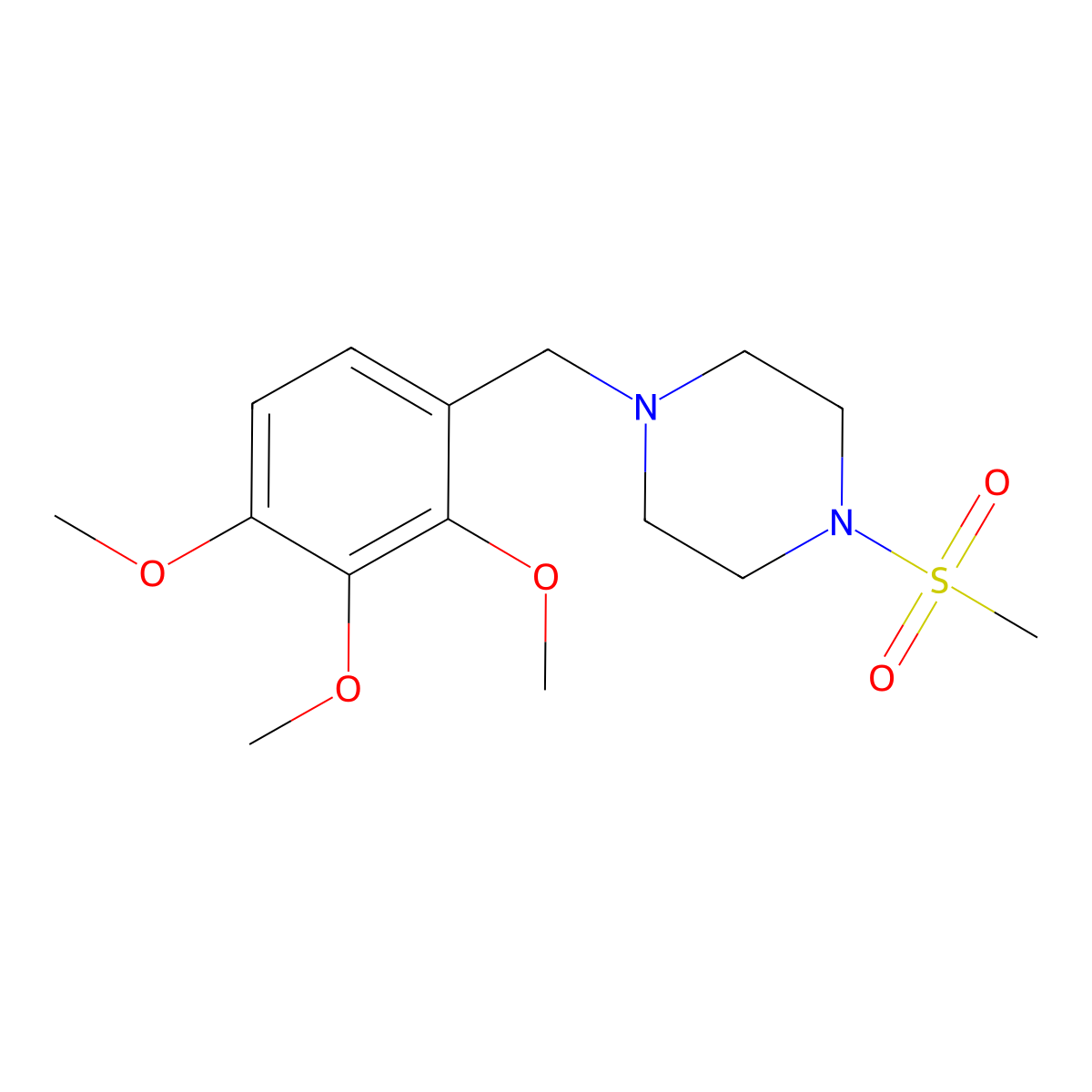 1-(Methylsulfonyl)-4-(2,3,4-trimethoxybenzyl)piperazine molecular structure, CAS 425396-87-8