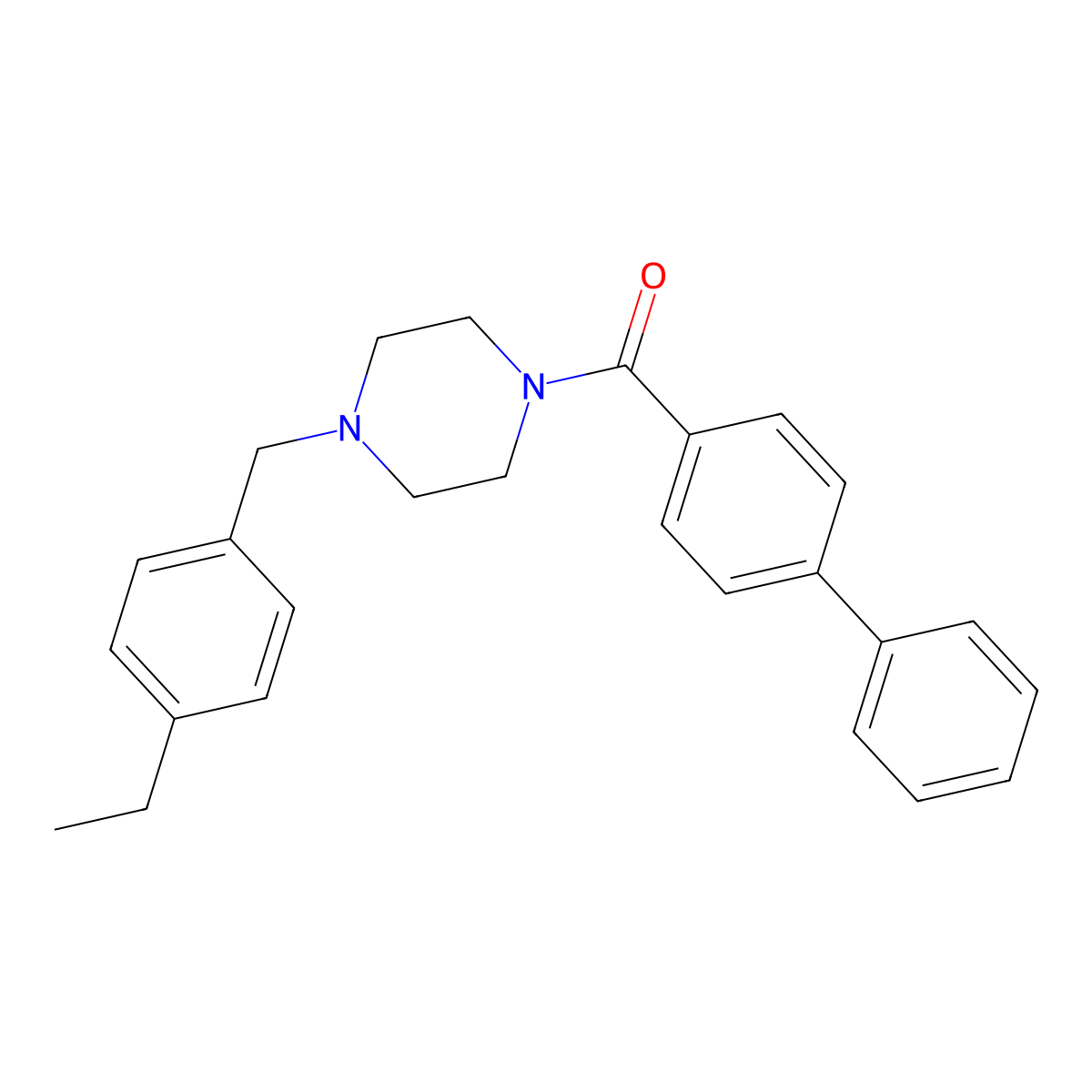 [4-[(4-Ethylphenyl)methyl]piperazin-1-yl]-(4-phenylphenyl)methanone molecular structure, CAS 425396-97-0