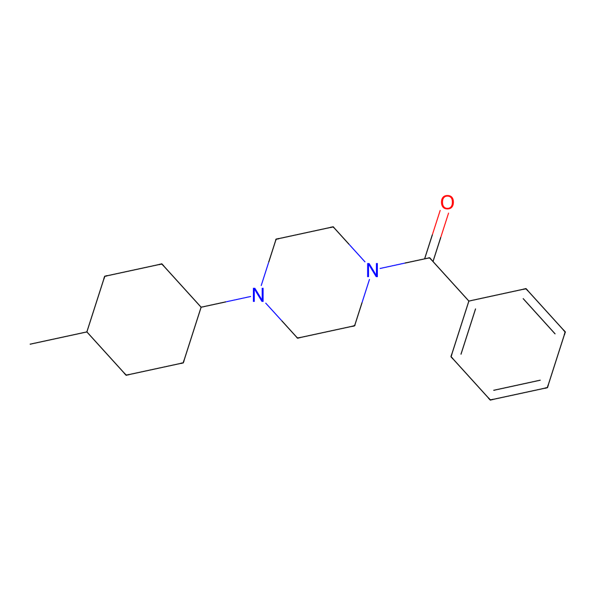 [4-(4-Methylcyclohexyl)piperazin-1-yl]-phenylmethanone molecular structure, CAS 425397-04-2