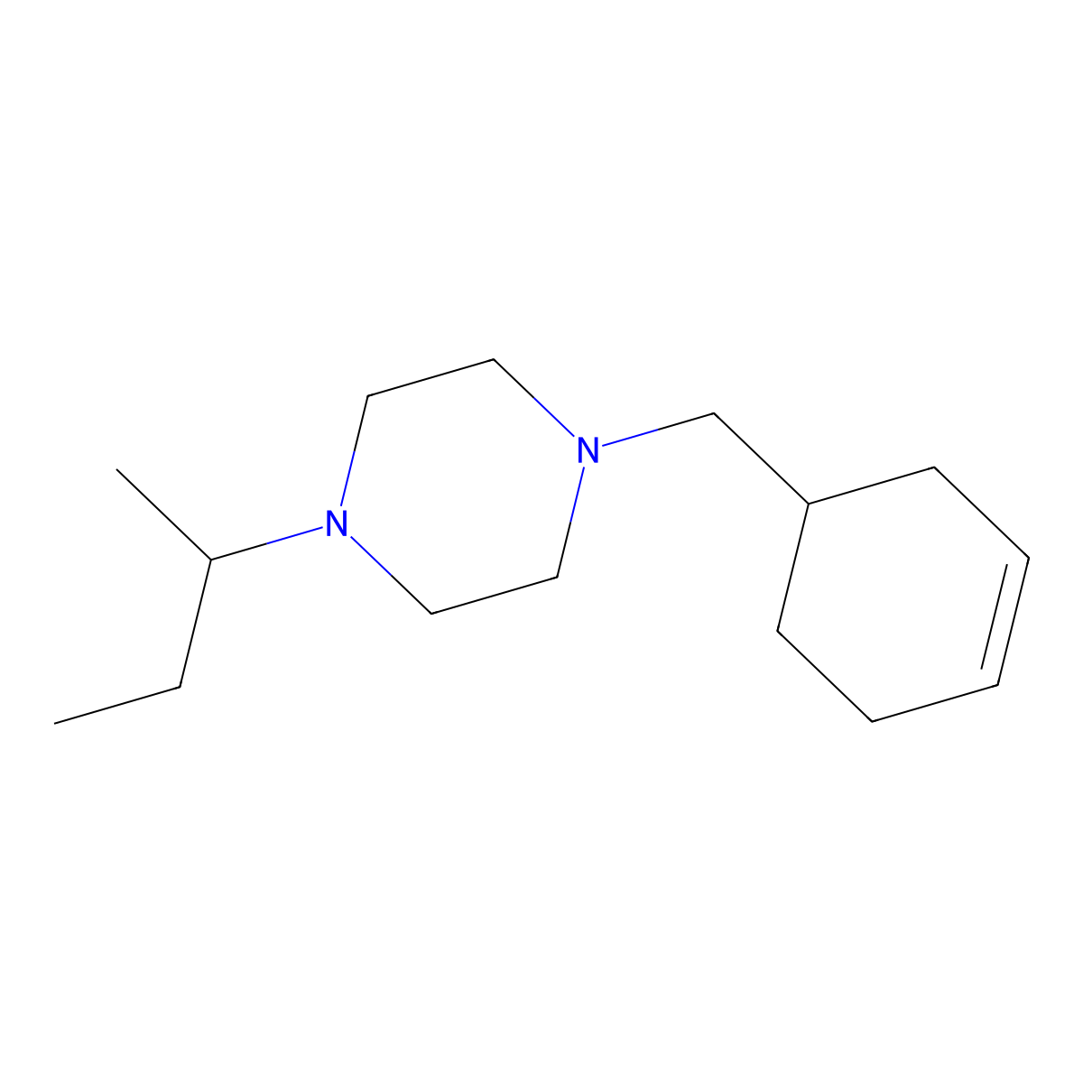 1-(Butan-2-yl)-4-(cyclohex-3-en-1-ylmethyl)piperazine molecular structure, CAS 425397-08-6