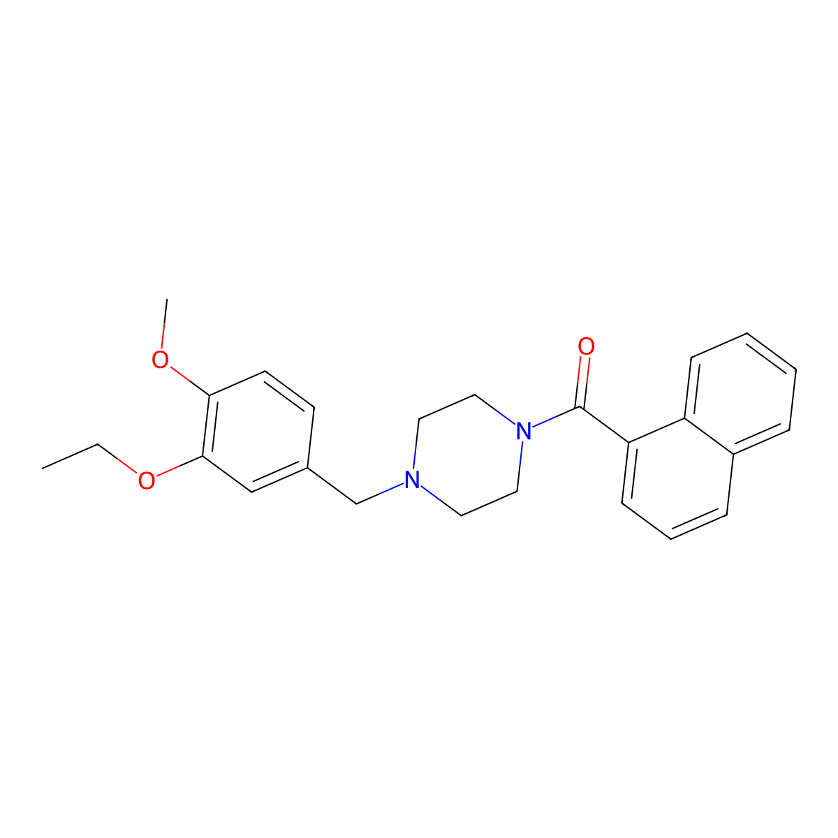 [4-(3-Ethoxy-4-methoxybenzyl)piperazin-1-yl](naphthalen-1-yl)methanone molecular structure, CAS 425397-09-7