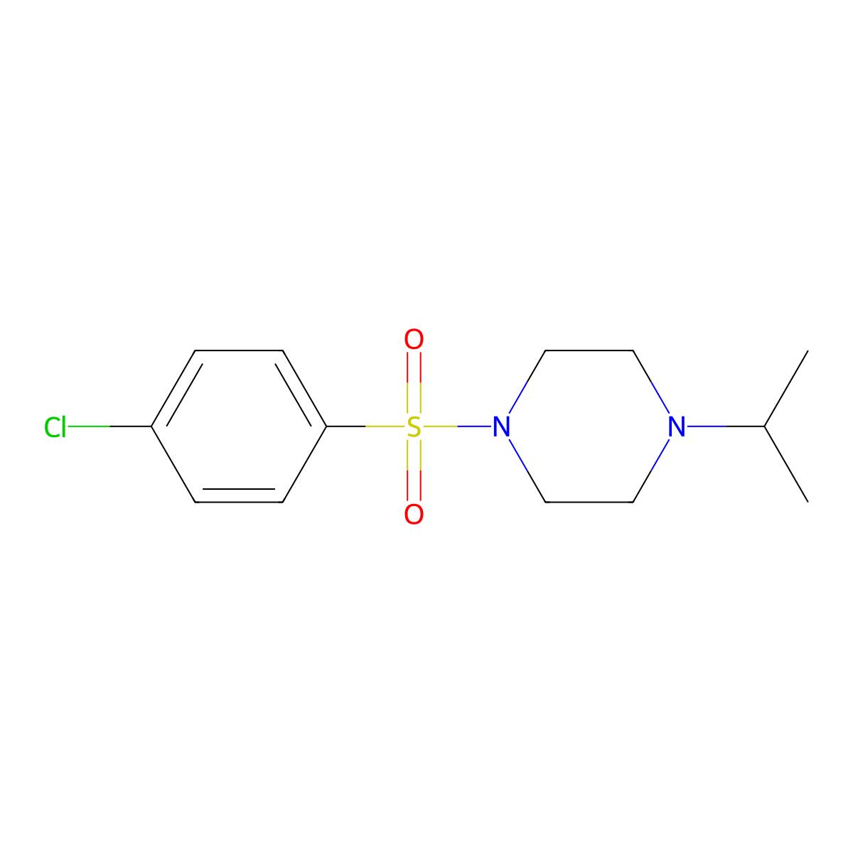 1-(4-Chlorophenyl)sulfonyl-4-propan-2-ylpiperazine molecular structure, CAS 425397-16-6
