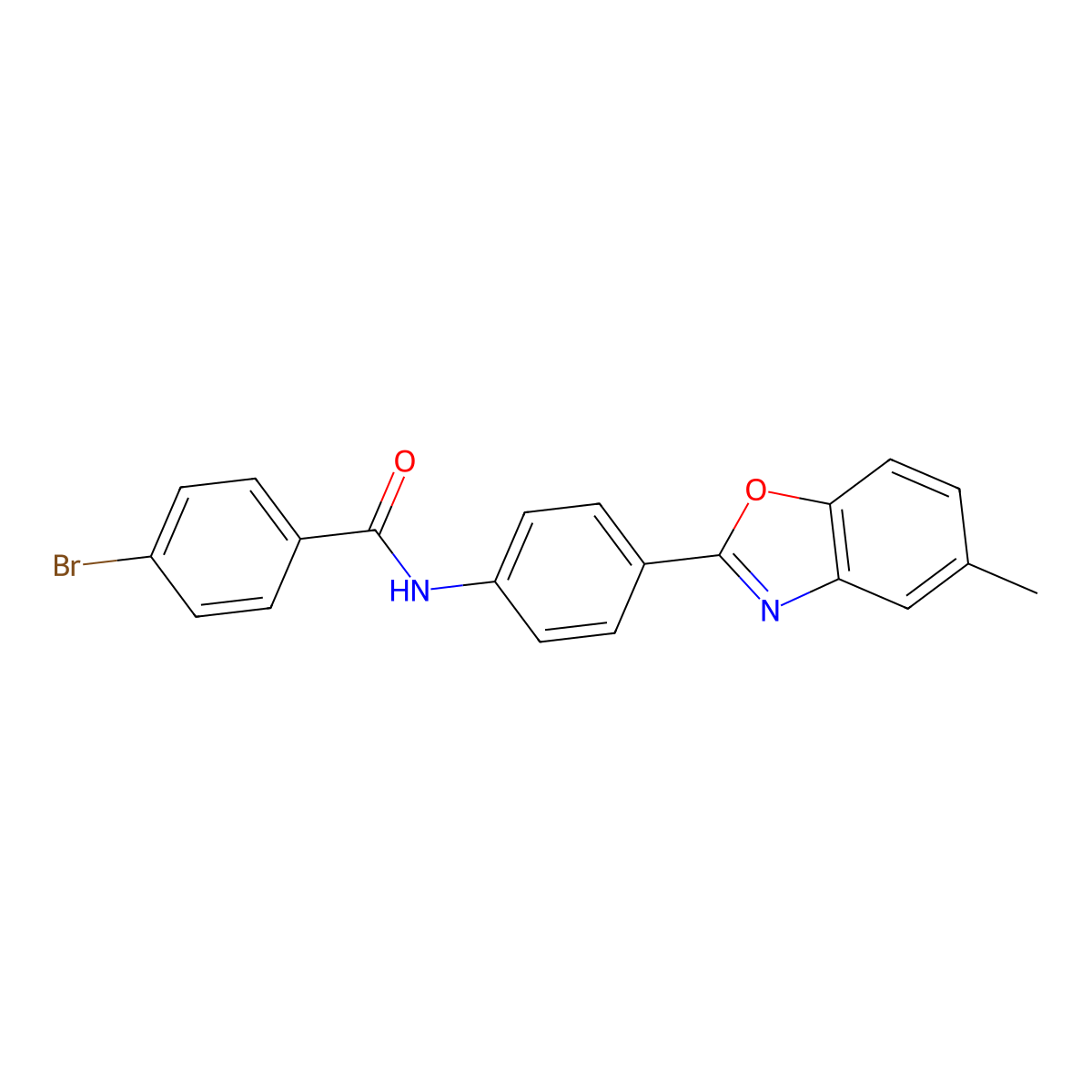 4-bromo-N-[4-(5-methyl-1,3-benzoxazol-2-yl)phenyl]benzamide molecular structure, CAS 425397-18-8