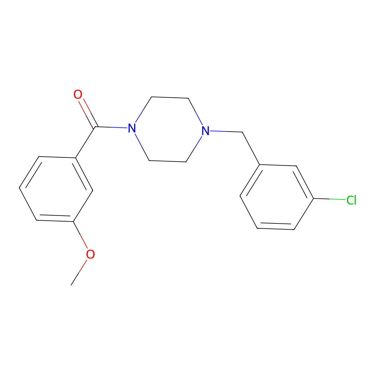 [4-(3-Chlorobenzyl)piperazin-1-yl](3-methoxyphenyl)methanone molecular structure, CAS 425397-20-2