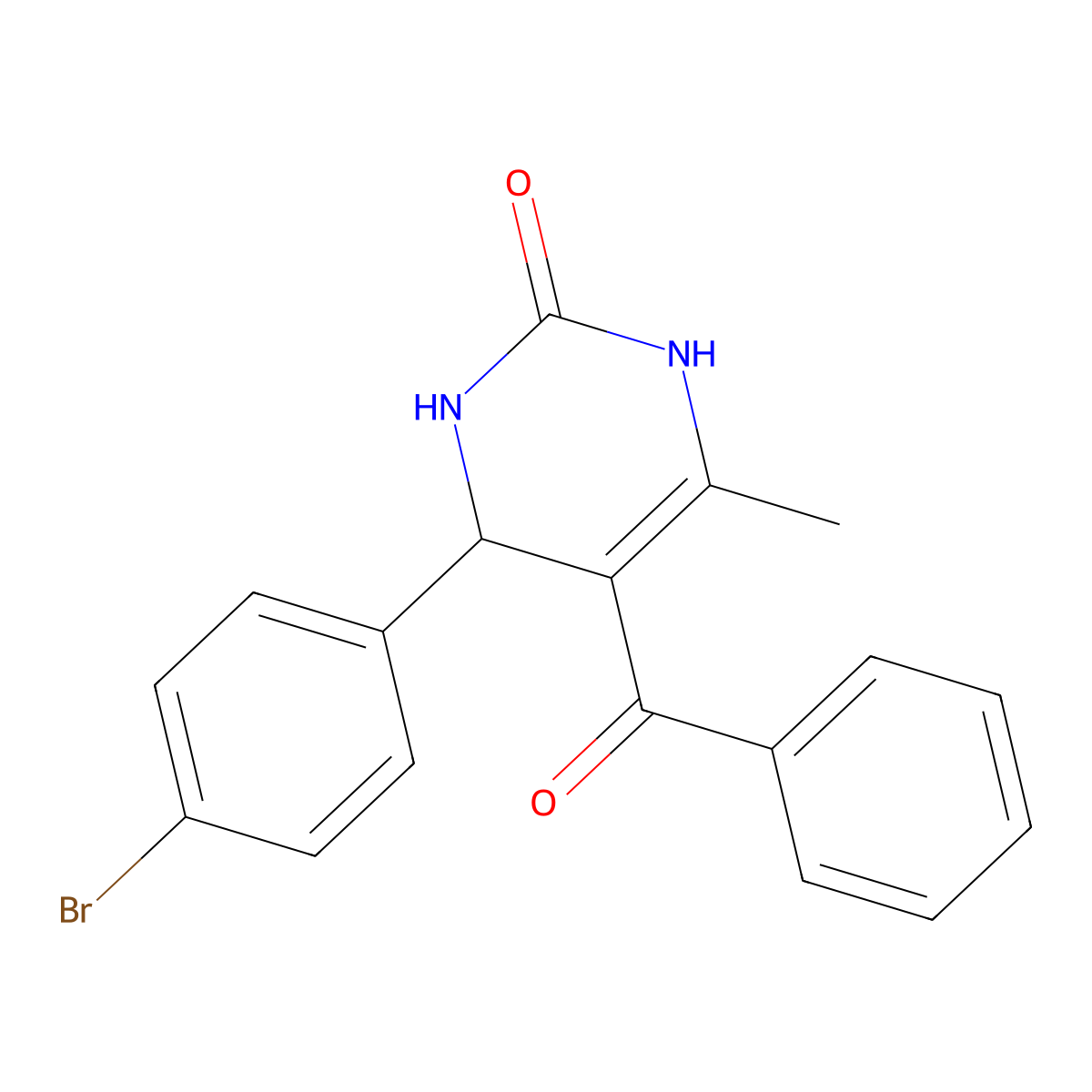 5-benzoyl-4-(4-bromophenyl)-6-methyl-3,4-dihydro-1H-pyrimidin-2-one molecular structure, CAS 425397-32-6