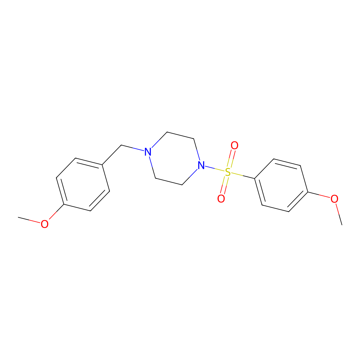 1-(4-Methoxybenzyl)-4-[(4-methoxyphenyl)sulfonyl]piperazine molecular structure, CAS 425397-37-1