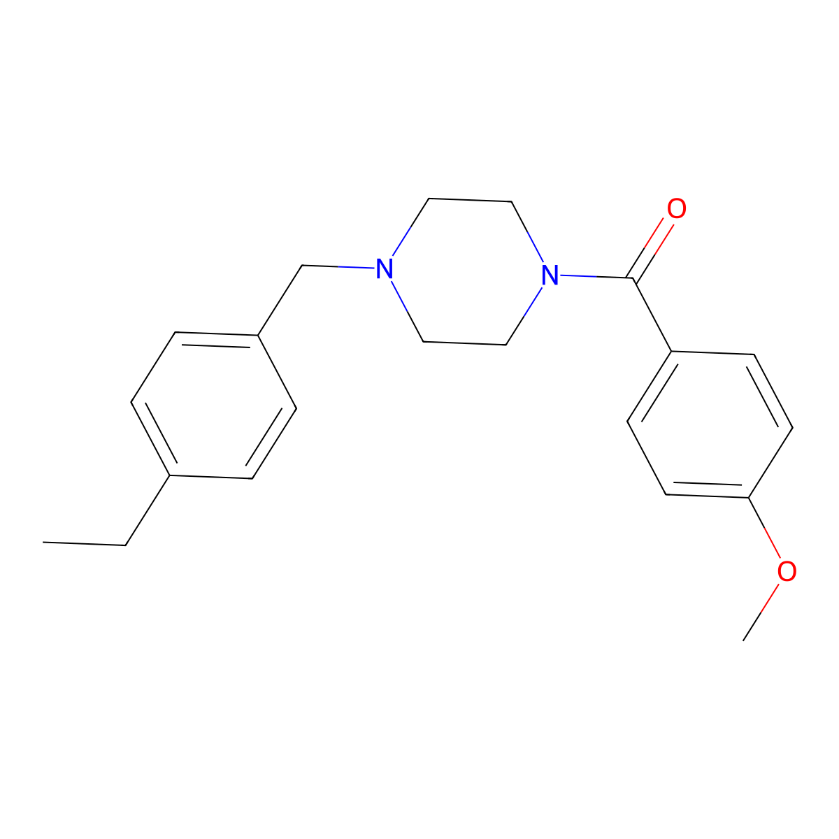1-(4-Ethylbenzyl)-4-(4-methoxybenzoyl)piperazine molecular structure, CAS 425397-38-2