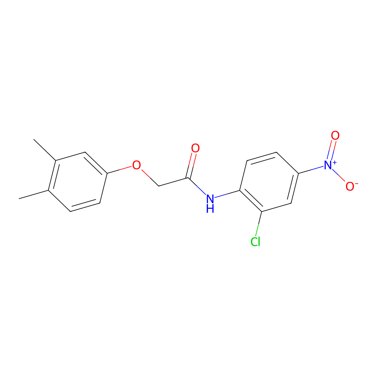 N-(2-chloro-4-nitrophenyl)-2-(3,4-dimethylphenoxy)acetamide molecular structure, CAS 425397-41-7