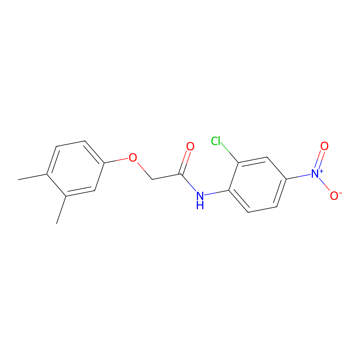 N-(2-chloro-4-nitrophenyl)-2-(3,4-dimethylphenoxy)acetamide molecular structure, CAS 425397-41-7