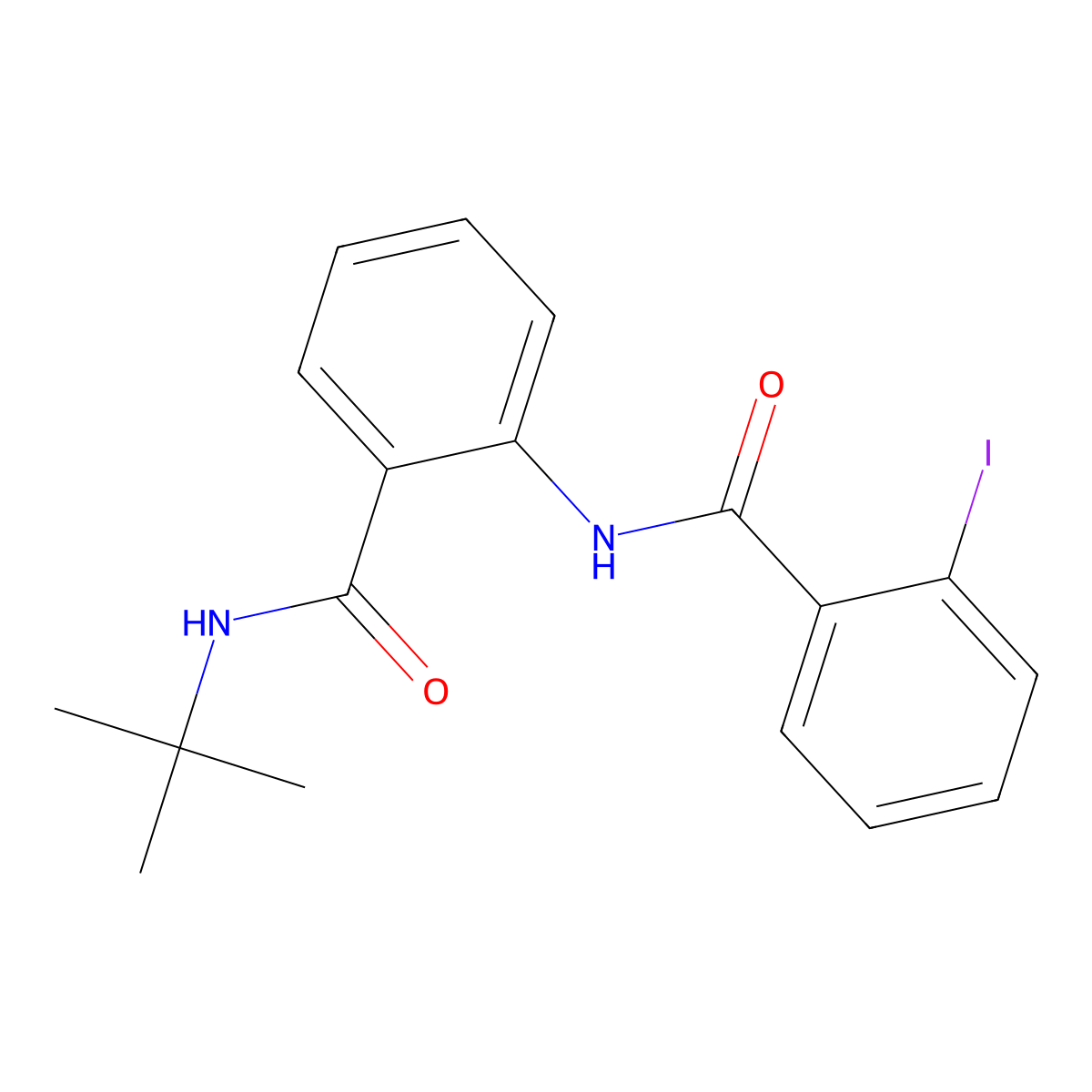 N-tert-butyl-2-[(2-iodobenzoyl)amino]benzamide molecular structure, CAS 425397-44-0