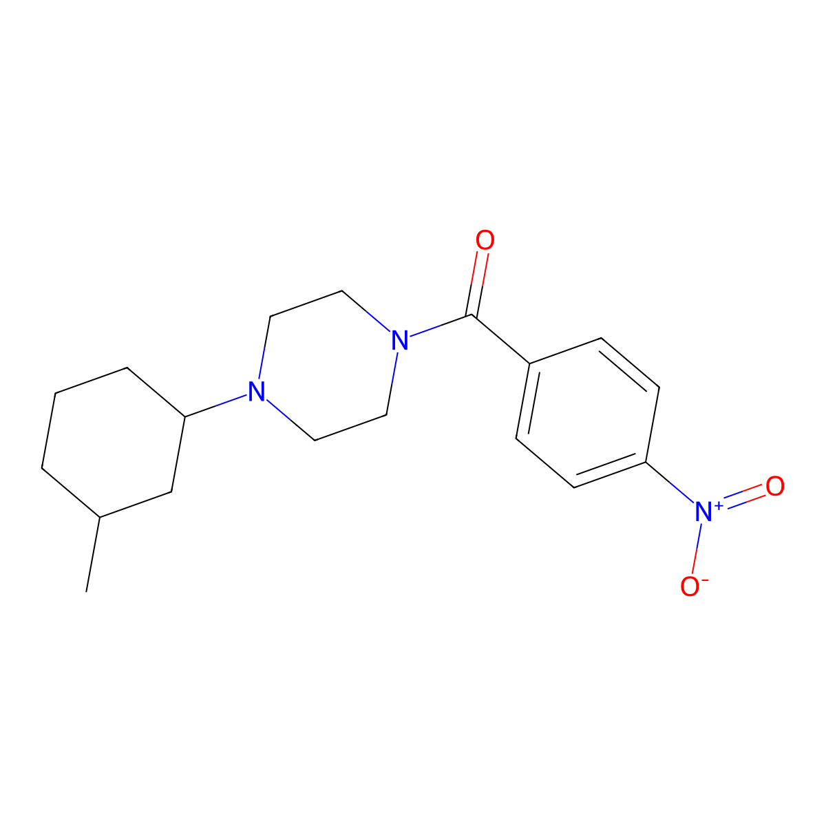 [4-(3-Methylcyclohexyl)piperazin-1-yl](4-nitrophenyl)methanone molecular structure, CAS 425397-47-3