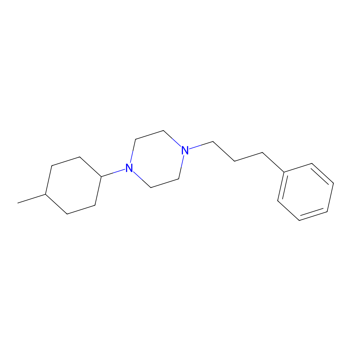 1-(4-Methylcyclohexyl)-4-(3-phenylpropyl)piperazine molecular structure, CAS 425397-50-8