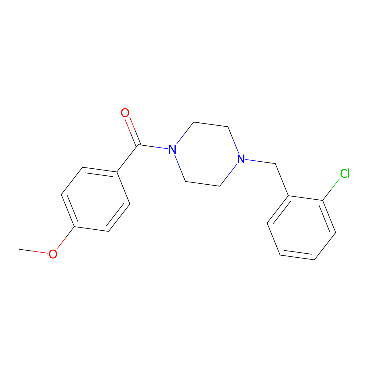 [4-(2-Chlorobenzyl)piperazin-1-yl](4-methoxyphenyl)methanone molecular structure, CAS 425397-60-0