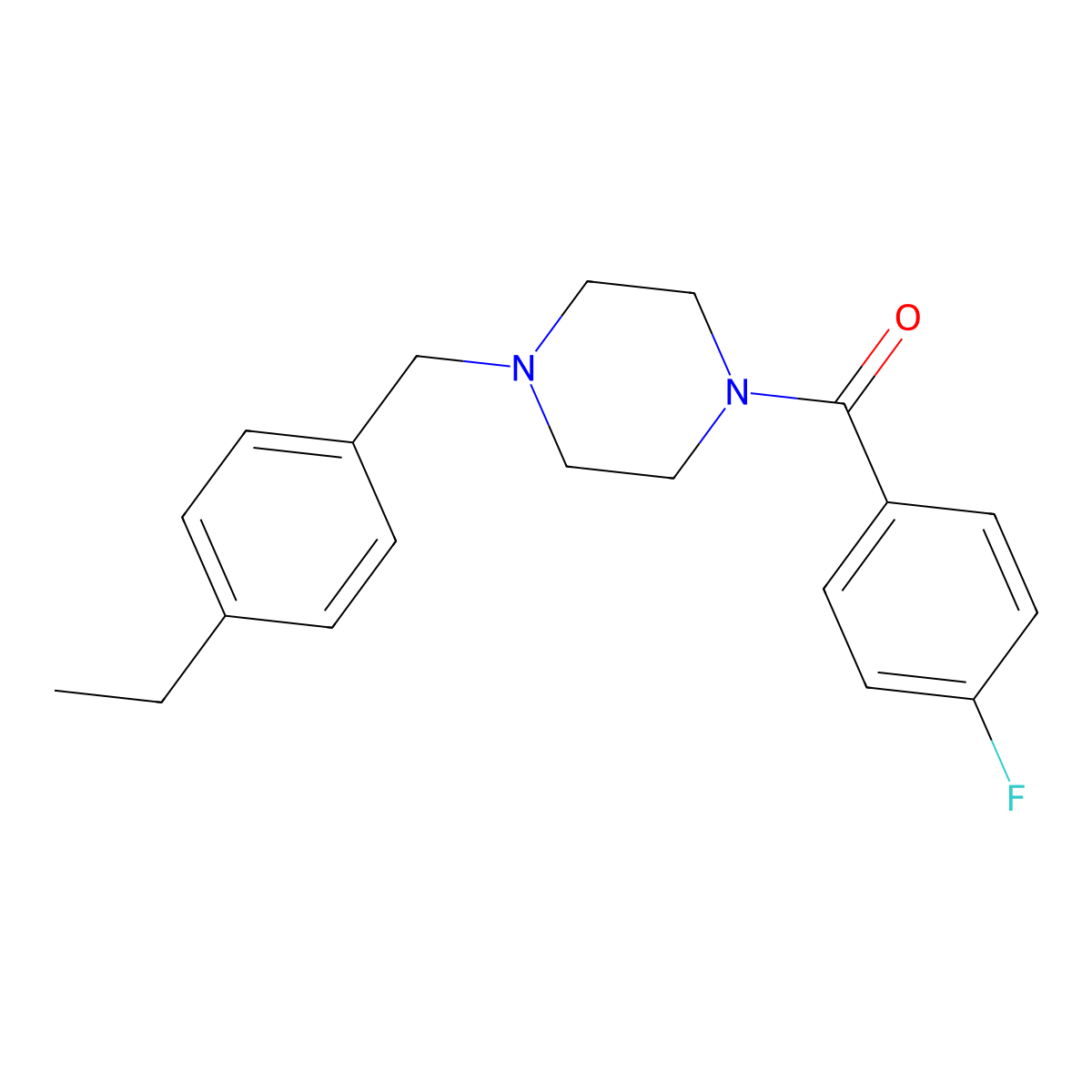 1-(4-Ethylbenzyl)-4-(4-fluorobenzoyl)piperazine molecular structure, CAS 425397-62-2