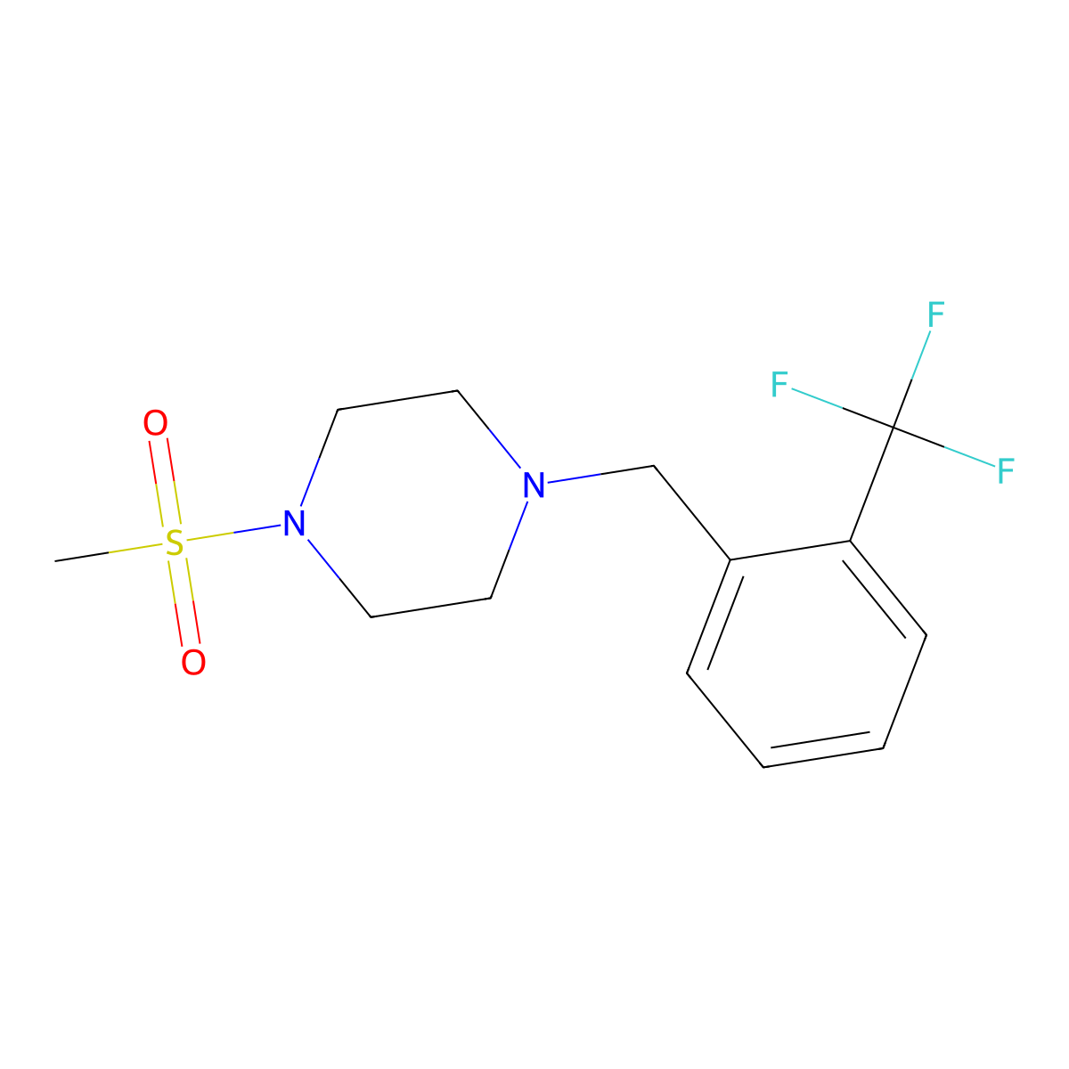 1-(Methylsulfonyl)-4-[2-(trifluoromethyl)benzyl]piperazine molecular structure, CAS 425397-67-7