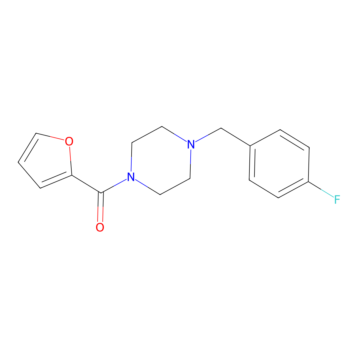 [4-(4-Fluorobenzyl)piperazin-1-yl](furan-2-yl)methanone molecular structure, CAS 425397-69-9