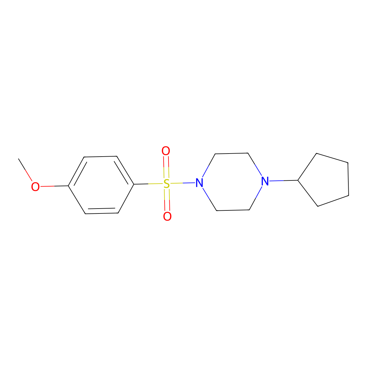 1-Cyclopentyl-4-[(4-methoxyphenyl)sulfonyl]piperazine molecular structure, CAS 425397-77-9