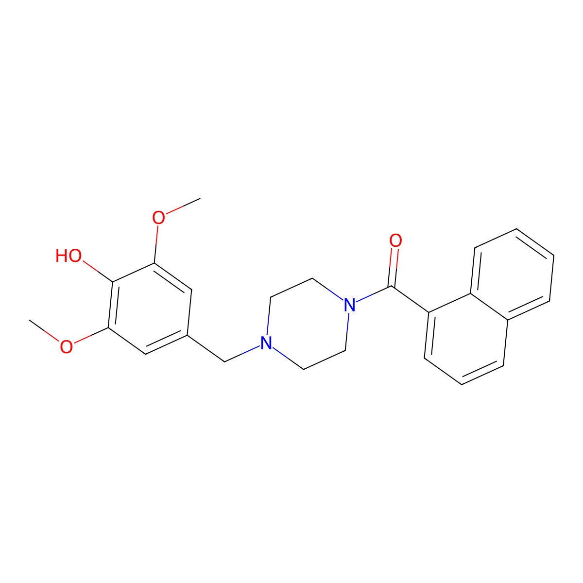 2,6-Dimethoxy-4-{[4-(1-naphthoyl)-1-piperazinyl]methyl}phenol molecular structure, CAS 425397-80-4