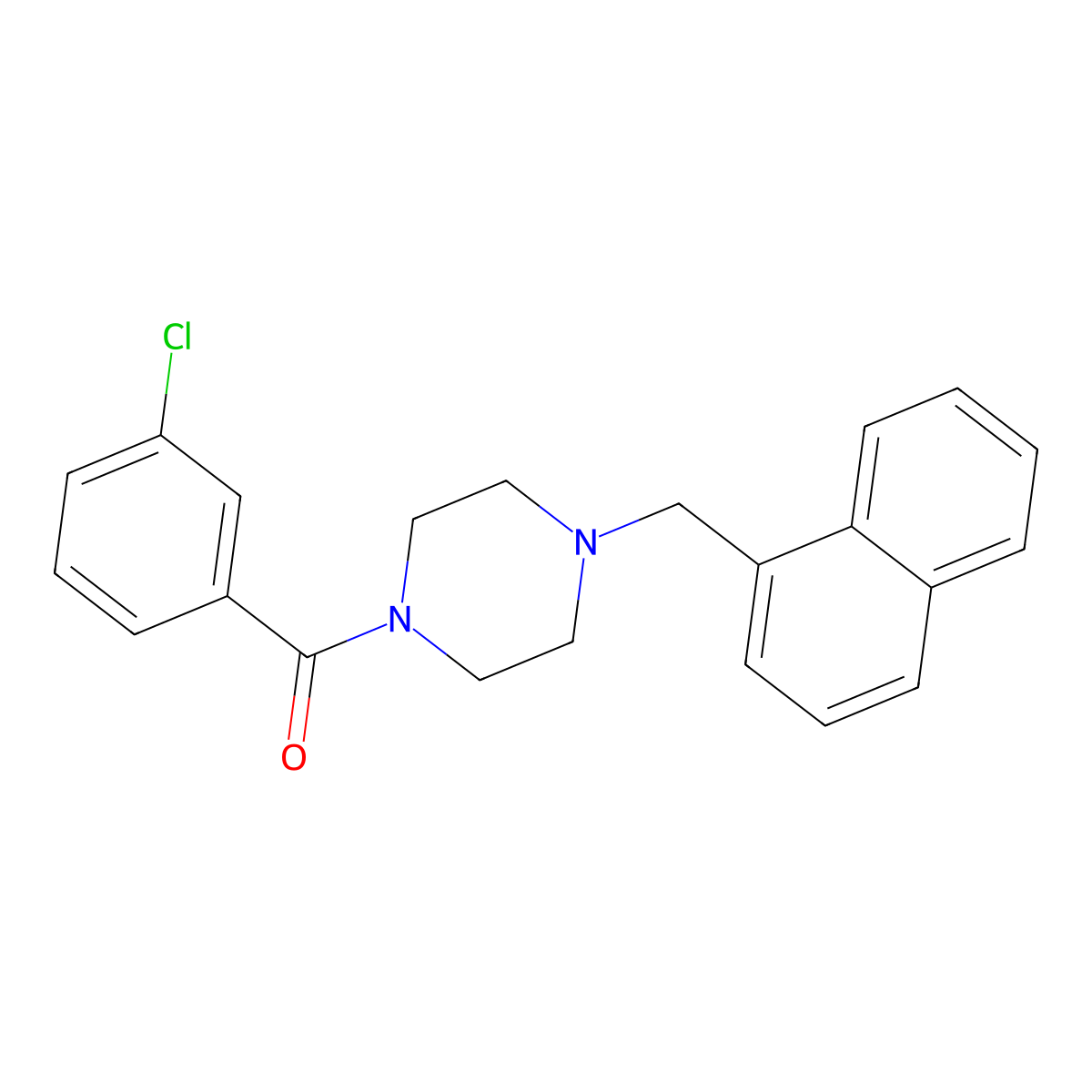 (3-Chlorophenyl)-[4-(naphthalen-1-ylmethyl)piperazin-1-yl]methanone molecular structure, CAS 425397-99-5