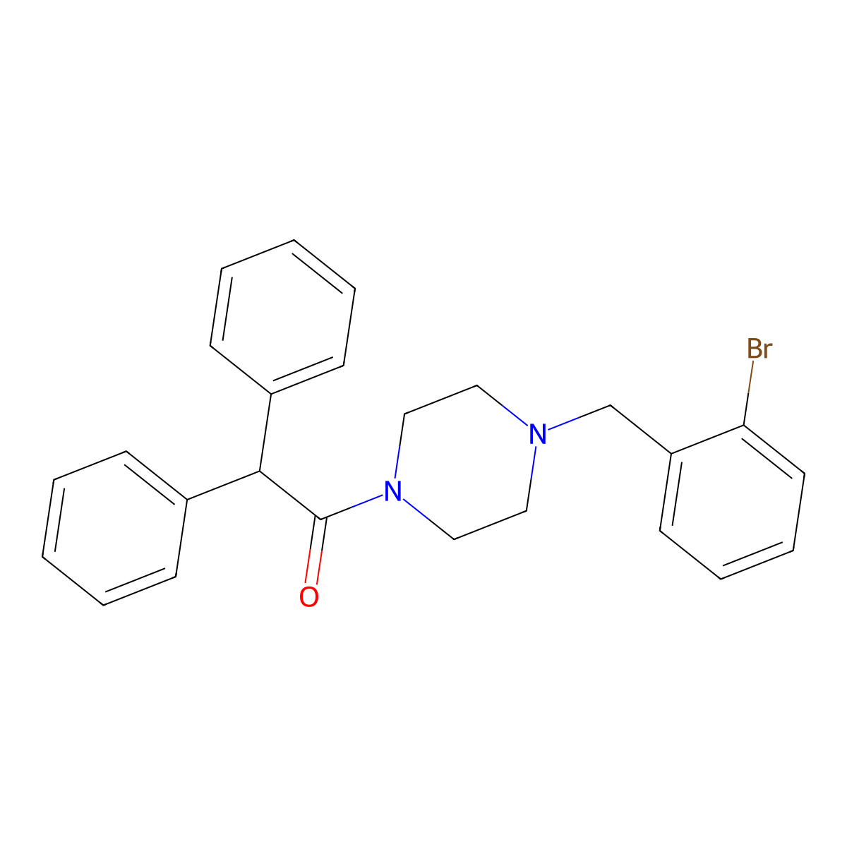 1-[4-[(2-Bromophenyl)methyl]piperazin-1-yl]-2,2-diphenylethanone molecular structure, CAS 425398-14-7