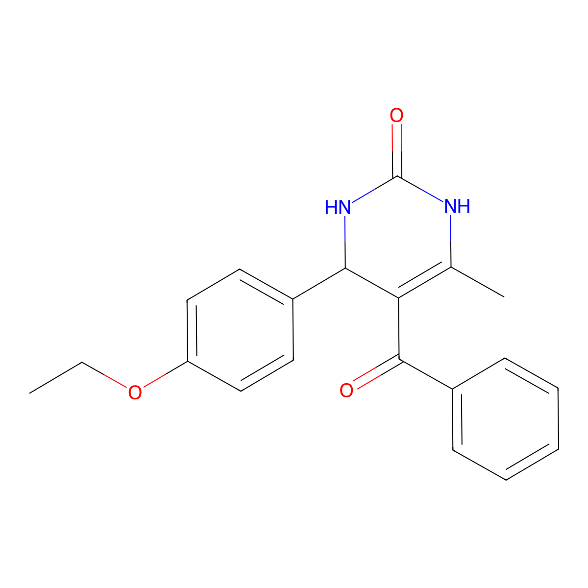 5-benzoyl-4-(4-ethoxyphenyl)-6-methyl-3,4-dihydro-1H-pyrimidin-2-one molecular structure, CAS 425398-23-8