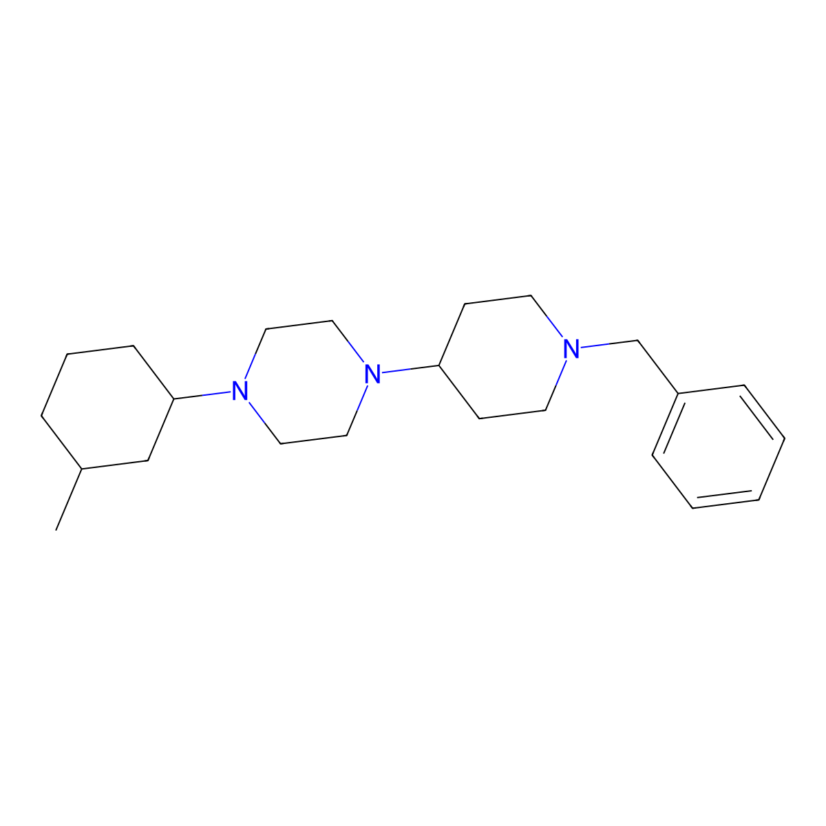 1-(1-Benzylpiperidin-4-yl)-4-(3-methylcyclohexyl)piperazine molecular structure, CAS 425398-31-8