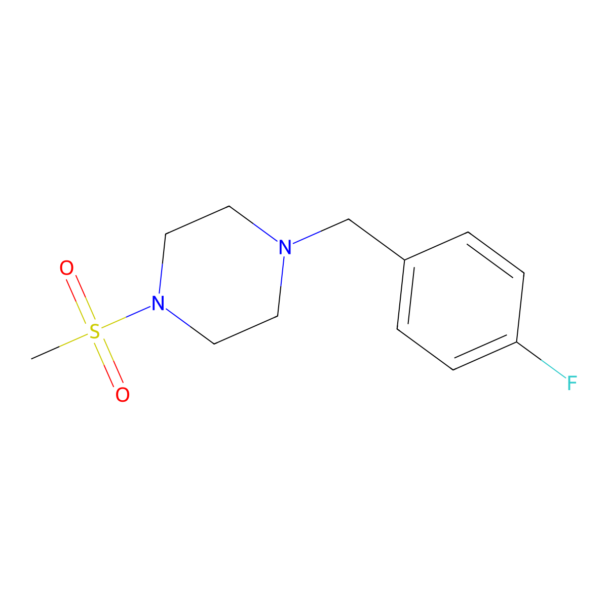 1-(4-Fluorobenzyl)-4-(methylsulfonyl)piperazine molecular structure, CAS 425398-34-1