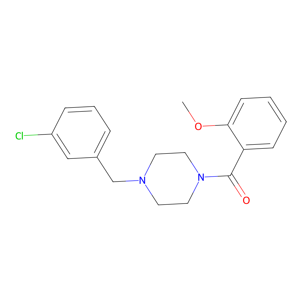 1-(3-Chlorobenzyl)-4-(2-methoxybenzoyl)piperazine molecular structure, CAS 425398-54-5
