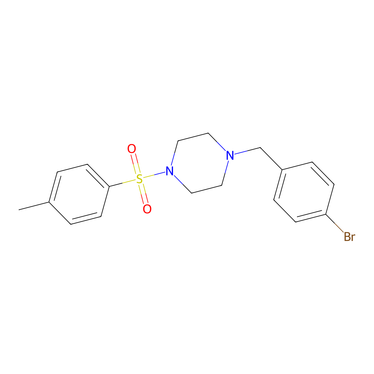 1-(4-Bromobenzyl)-4-[(4-methylphenyl)sulfonyl]piperazine molecular structure, CAS 425398-61-4