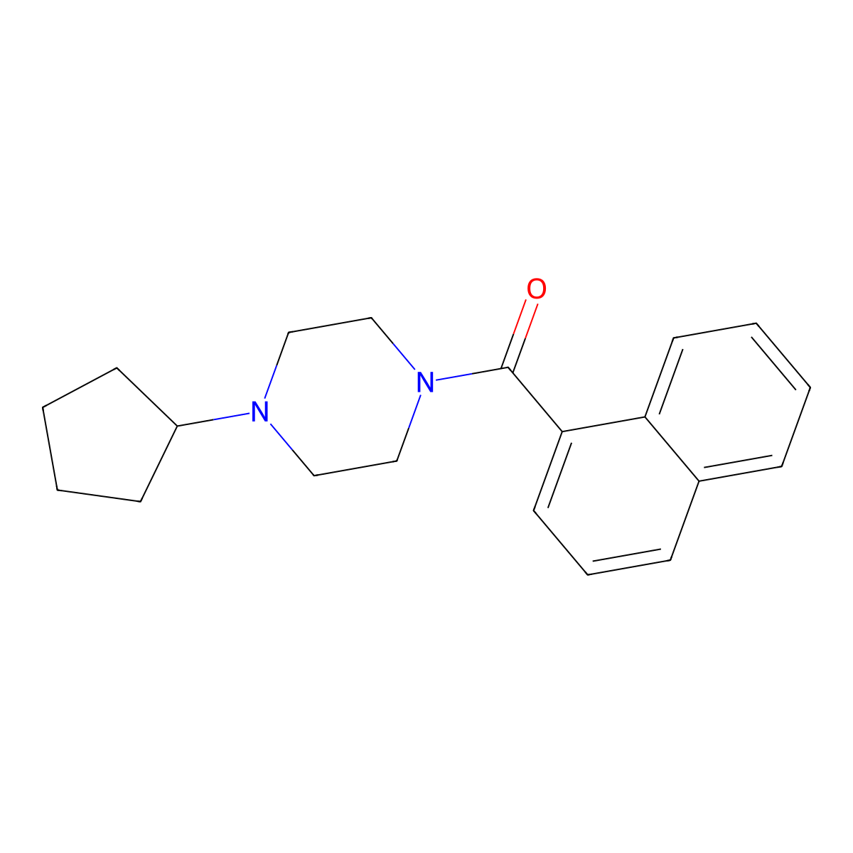 (4-Cyclopentylpiperazin-1-yl)-naphthalen-1-ylmethanone molecular structure, CAS 425398-62-5