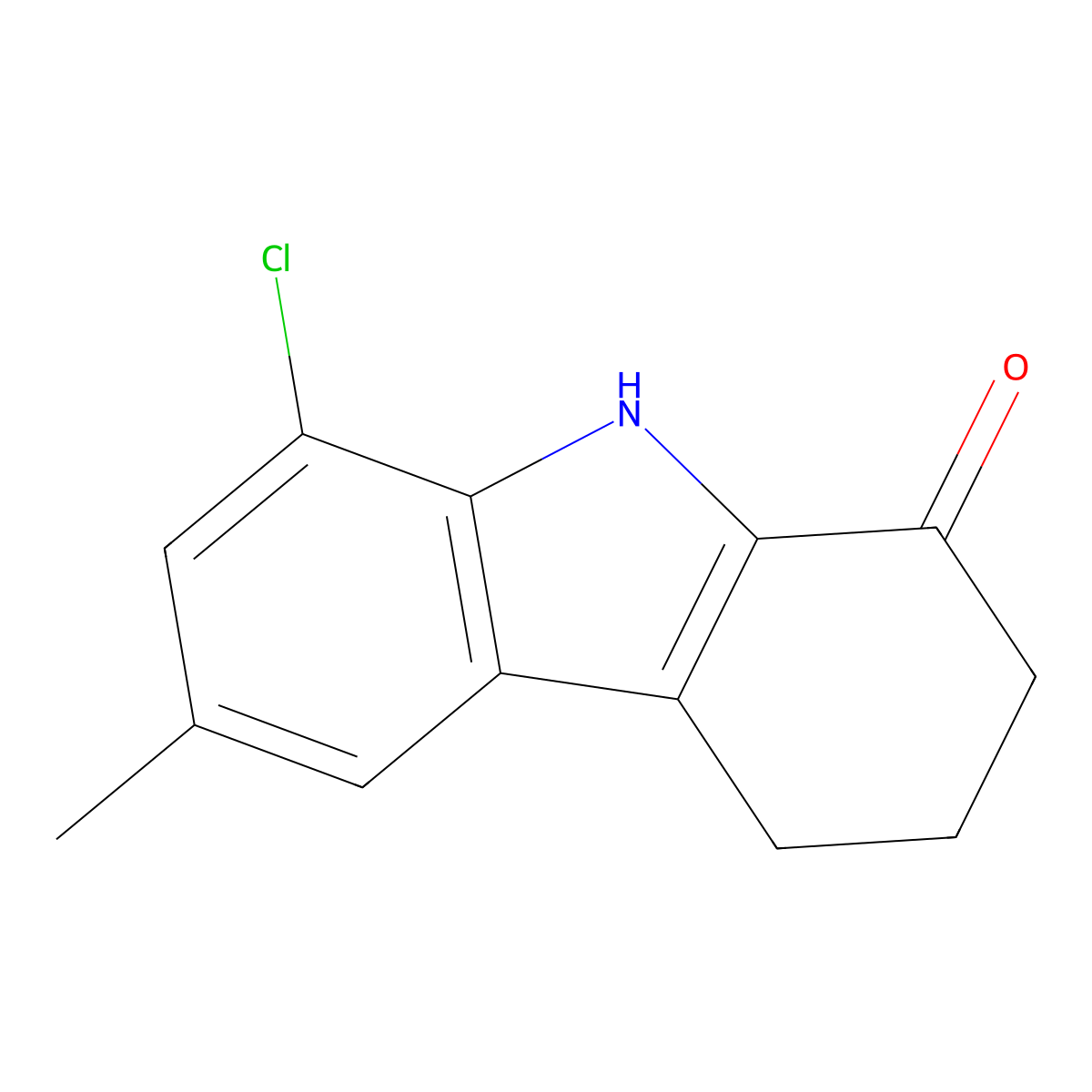 8-chloro-6-methyl-2,3,4,9-tetrahydro-1H-carbazol-1-one molecular structure, CAS 425398-88-5